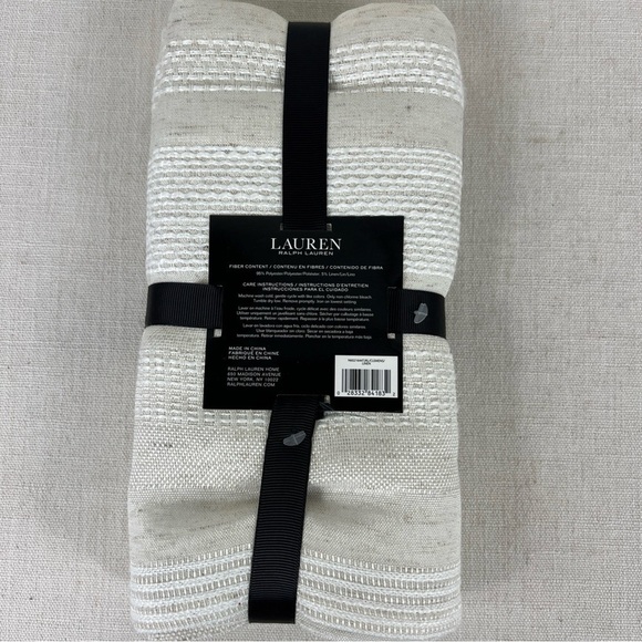 Ralph Lauren Dinner Napkins Cream and White Clemens Linen 20" x 20" Set of 6 NEW - Picture 6 of 7